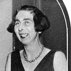 The prolific English author Edmee Elizabeth Monica Dashwood (1890-1943), commonly known as E. M. Delafield, and Lorna Lewis, British writer (?-1962) at Viscountess Rhondda's Literary 'Rout' (an evening party in Bloomsbury, London). Date: 1937