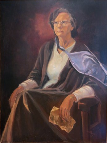 Betty painted by Rev Donald Begbie (Abbotsleigh parent, School Chaplain, member of School Council), 1969, the School's official portrait.  Abbotsleigh Archives, reproduced with permission.